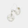 Fashnzfab Genuine Round Crystal Lever Back Earrings In Metallic