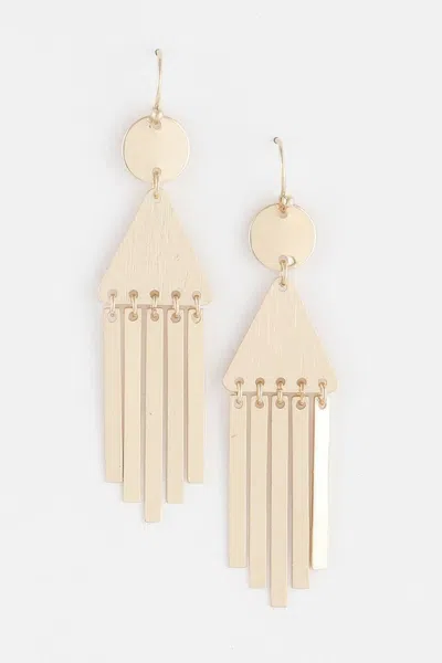 Fashnzfab Geometric Bar Drop Earrings In Metallic