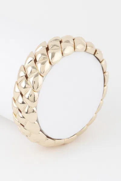 Fashnzfab Geometric Cuff Bracelet In Gold
