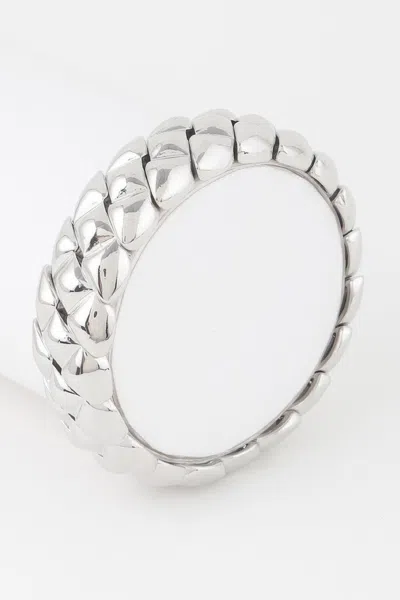 Fashnzfab Geometric Cuff Bracelet In Silver