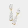 Fashnzfab Geometric Druzy Link Dangle Earrings In Silver