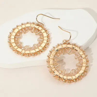 Fashnzfab Geometric Faceted Beaded Ring Dangle Earrings In Multi