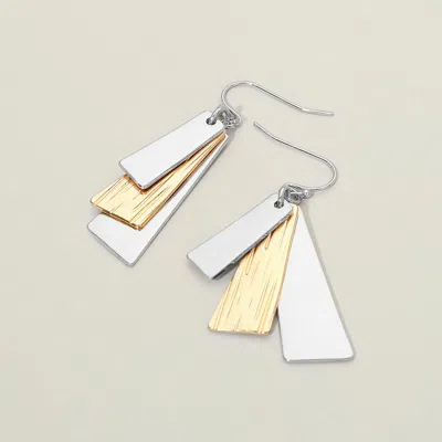 Fashnzfab Geometric Metal Bar Drop Dangle Earrings In Gold