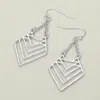 Fashnzfab Geometric Metal Chevron Drop Dangle Earrings In Silver