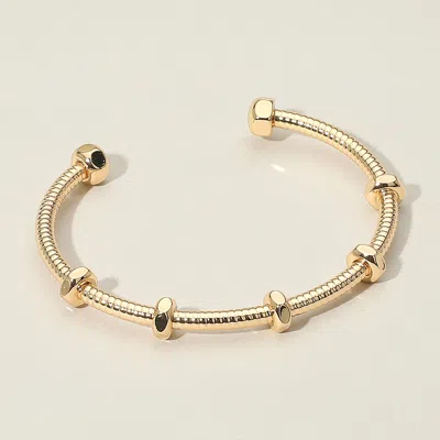 Fashnzfab Geometric Metal Cuff Bracelet In Gold