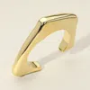 Fashnzfab Geometric Metal Flat Cuff Bracelet Gold In Gold