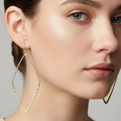 Fashnzfab Geometric Metal Hoop Drop Dangle Earrings In Gold