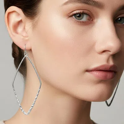 Fashnzfab Geometric Metal Hoop Drop Dangle Earrings In Multi
