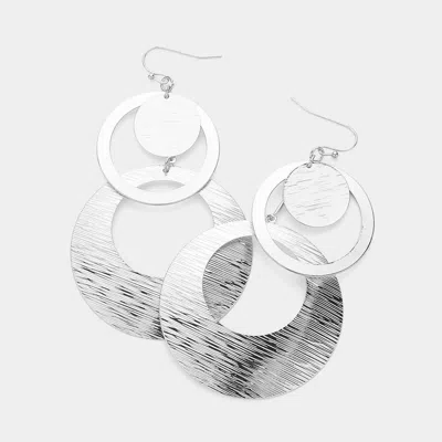 Fashnzfab Geometric Metal Plate Dangle Earrings In Silver