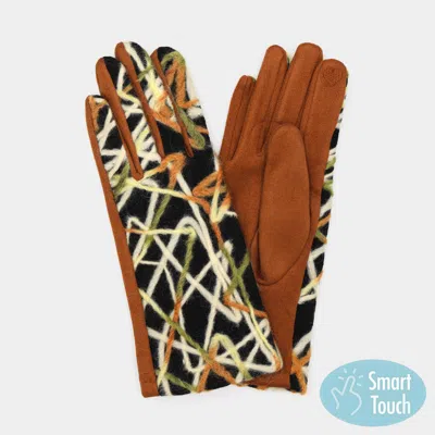 Fashnzfab Geometric Multi Color Embroidered Smart Touch Gloves