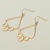 Fashnzfab Geometric Open Metal Teardrop Dangle Earrings In Gold