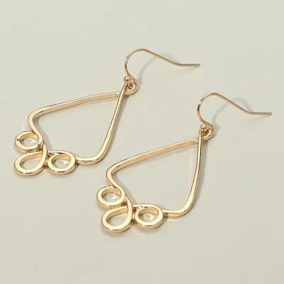 Fashnzfab Geometric Open Metal Teardrop Dangle Earrings In Gold