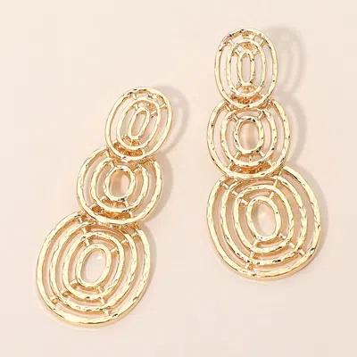 Fashnzfab Geometric Oval Link Drop Statement Earrings In Gold