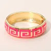 Fashnzfab Geometric Pattern Hinged Bangle Bracelet In Pink
