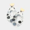 Fashnzfab Geometric Patterned Lucite Open Teardrop Dangle Earrings In Metallic