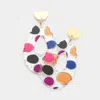 Fashnzfab Geometric Patterned Lucite Open Teardrop Dangle Earrings In Multi