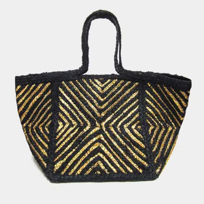 Fashnzfab Geometric Patterned Shoulder Bag In Black