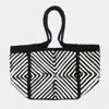 Fashnzfab Geometric Patterned Tote Bag In Black