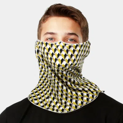 Fashnzfab Geometric Print Seamless Face Tube Mask / Scarf In Yellow