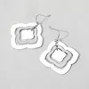 Fashnzfab Geometric Quatrefoil Metal Plate Concentric Dangle Earrings In Multi