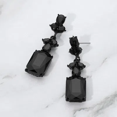 Fashnzfab Geometric Rectangle Drop Evening Earrings In Multi