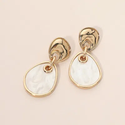Fashnzfab Geometric Resin Drop Earrings In Gold