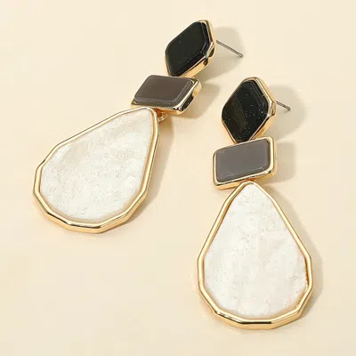 Fashnzfab Geometric Resin Plate Link Drop Earrings In Gold