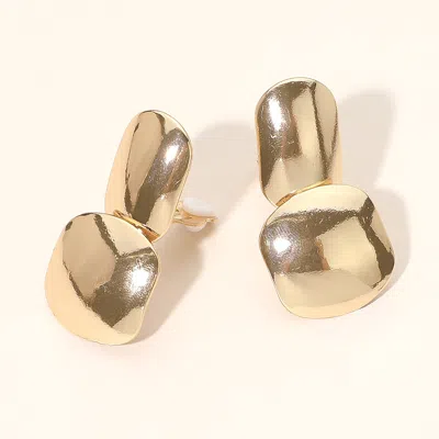 Fashnzfab Geometric Sculpted Metal Clip On Earrings In Black