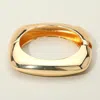 Fashnzfab Geometric Square Edge Metal Hinged Bangle Bracelet Gold In Gold