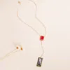 Fashnzfab Geometric Stone Pointed Y Necklace In Gold