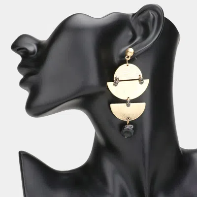 Fashnzfab Geometric Textured Metal Post Earrings In Gold