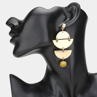 Fashnzfab Geometric Textured Metal Post Earrings In Gold