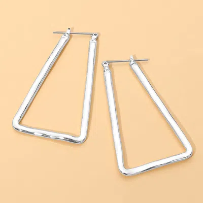Fashnzfab Geometric Triangle Pin Catch Hoop Earrings In Multi