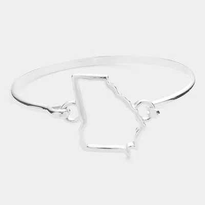 Fashnzfab Georgia State Map Hook Bracelet Silver