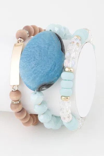 Fashnzfab Giant Stone Bead Bracelet In Multi