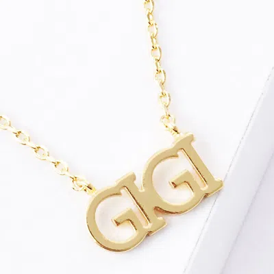 Fashnzfab Gigi Gold Dipped Metal Message Pendant Necklace