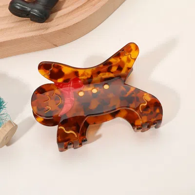 Fashnzfab Gingerbread Man Hair Claw Clip In Brown
