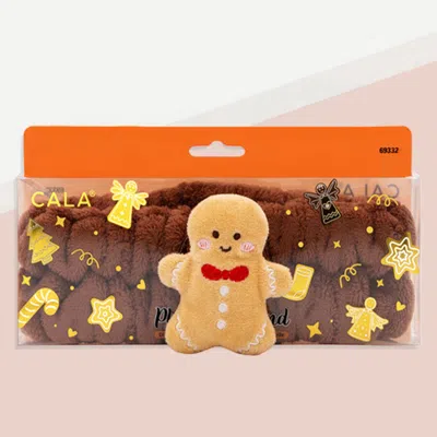 Fashnzfab Gingerbread Plush Bath Headband In Brown