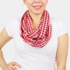 Fashnzfab Gingham Check Infinity Scarf In Red