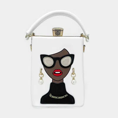 Fashnzfab Girl Accented Tote / Crossbody Bag In White