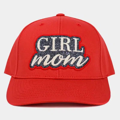 Fashnzfab Girl Mom Message Baseball Cap In Red