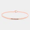 Fashnzfab Girlfriend Thin Brass Metal Hook Bracelet Rose Gold In Multi