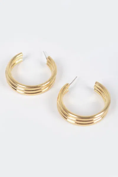 Fashnzfab Glam Rhinestone Dangle Earrings In Gold
