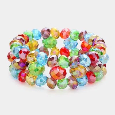 Fashnzfab Glass Bead Stretch Bracelet Multi