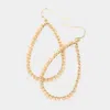 Fashnzfab Glass Bead Teardrop Hoop Earrings In Gold