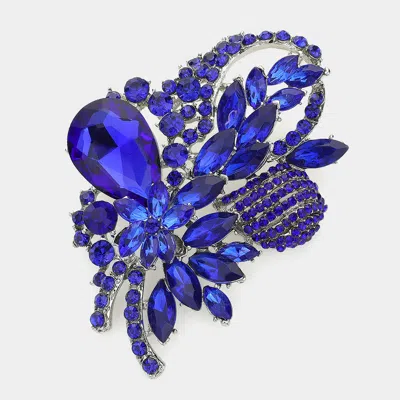 Fashnzfab Glass Crystal Bouquet Brooch / Pendant In Yellow
