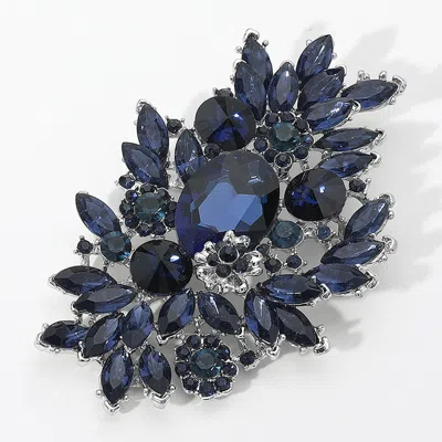 Fashnzfab Glass Crystal Bouquet Pin Brooch In Black