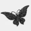 Fashnzfab Glass Crystal Butterfly Pin Brooch In Black