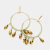Fashnzfab Glass Crystal Dream Catcher Dangle Earrings - Gold In Gold