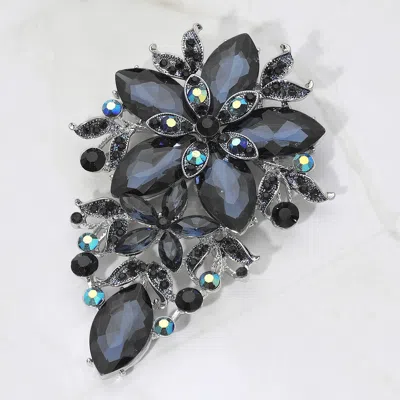 Fashnzfab Glass Crystal Flower Cluster Bouquet Pin Brooch In Multi
